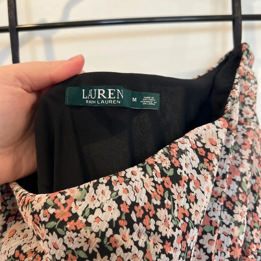 Lauren Ralph Lauren Floral Crinkle Georgette Tiered Skirt - Picture 3 of 10